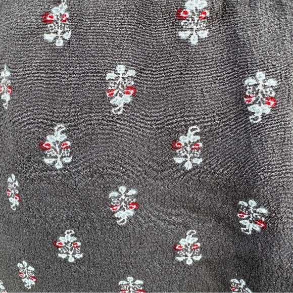 Garnet Hill Crepe Silky Midi Maxi Long Skirt, Small, Gray, Small Floral Pockets - Picture 10 of 13